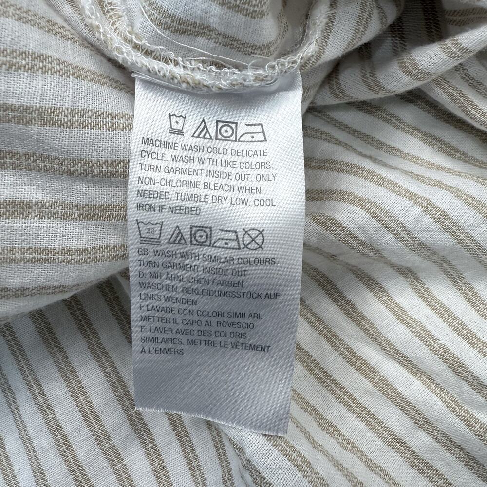 Naturals D&Co Popover Top Womens Size 3XL‎ Beige Striped Linen Cotton Minimalist - Picture 7 of 7